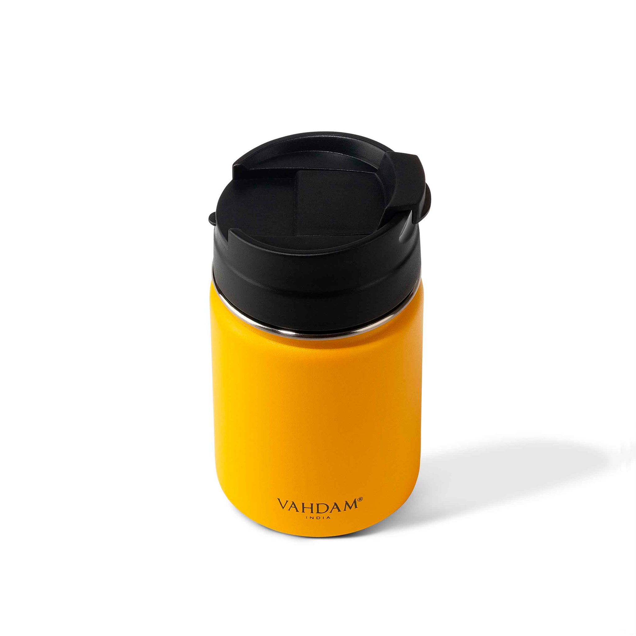 Vahdam, Stainless Steel Tumbler (8.8oz/260ml) Yellow | Leak-Proof, Vacuum Insulated, Double Wall | Sweat-proof Sipper Tumbler