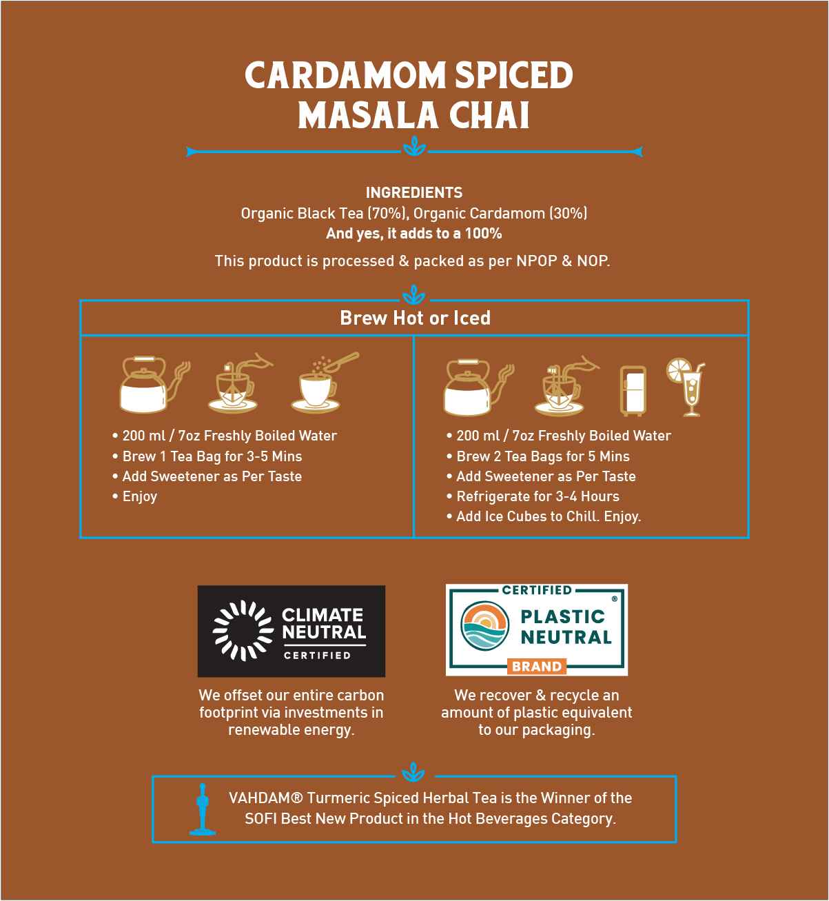 Buy Tea India Cardamon Chai Black Tea With Real Cardamom | Tezmart